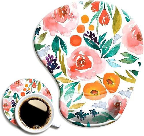 Alfombrilla de mouse ergonómica con soporte para muñeca y posavasos, almohadillas de mouse con base de poliuretano antideslizante para el hogar,