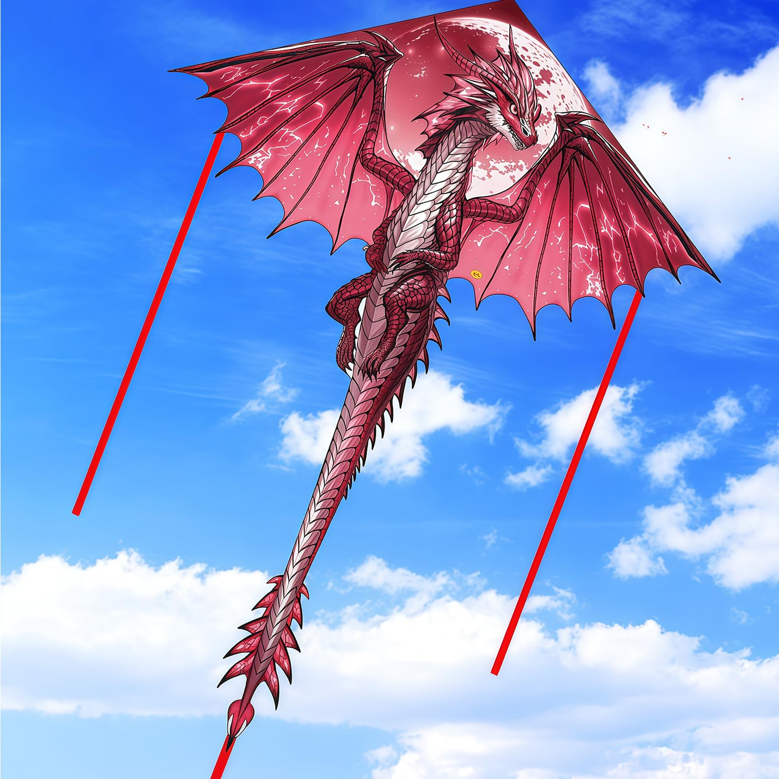 Vspek Large Big Red Dragon Kite - Image 2