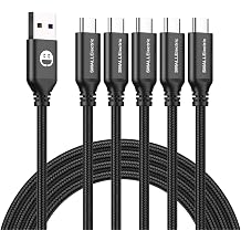 SMALLElectric Short USB Type-C Cable 5pack 12inch Fast Charging 3A Rapid Charger Quick Cord, Braided Type C to A Cable for Galaxy S10 20 9 8 Plus a10e,Note 10 9 8,LG V50 V40 G8 G71foot, Black