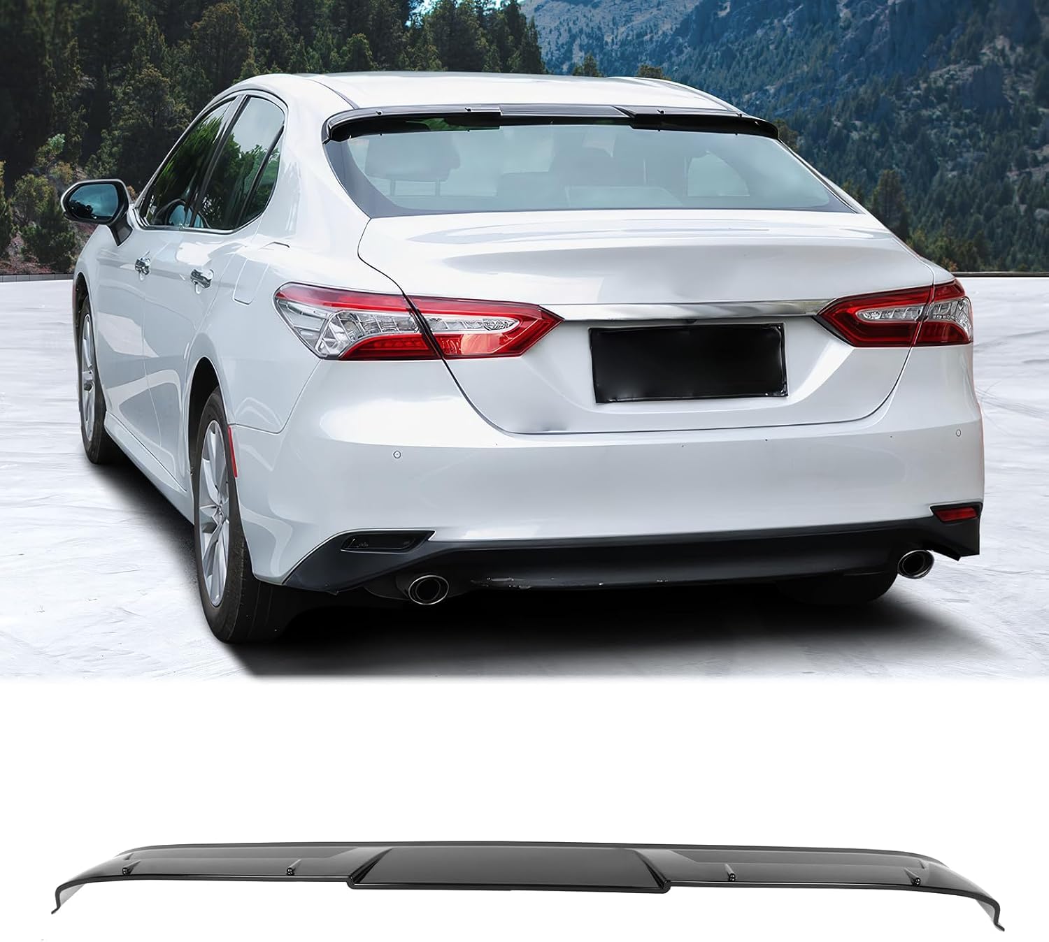 FREEMOTOR802 Compatible with 2018-2025 Toyota Camry Roof Spoiler, V2 Style Carbon Fiber Look ABS Plastic Rear Window Roof Spoiler Wing