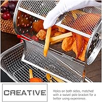 Vista 5 de Cesta de asador de acero inoxidable Cesta giratoria multifuncional para freidora de aire, tambor asador de parrilla para freidora de aire, horno