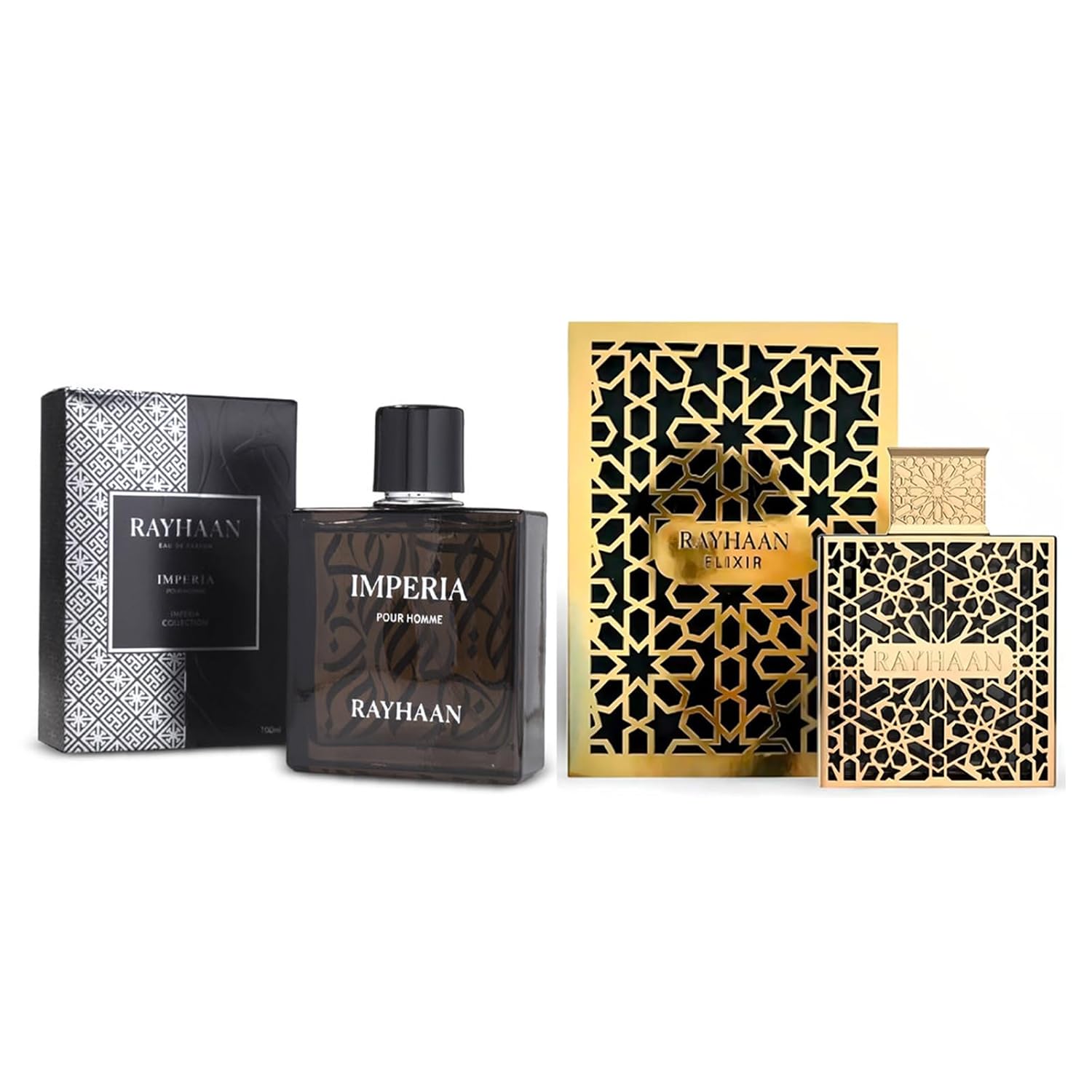 2-Piece Fragrance Set By Rayhaan for Men – Includes 3.4 oz Elixir Eau de Parfum Spray and 3.4 oz Imperia Eau de Parfum Spray