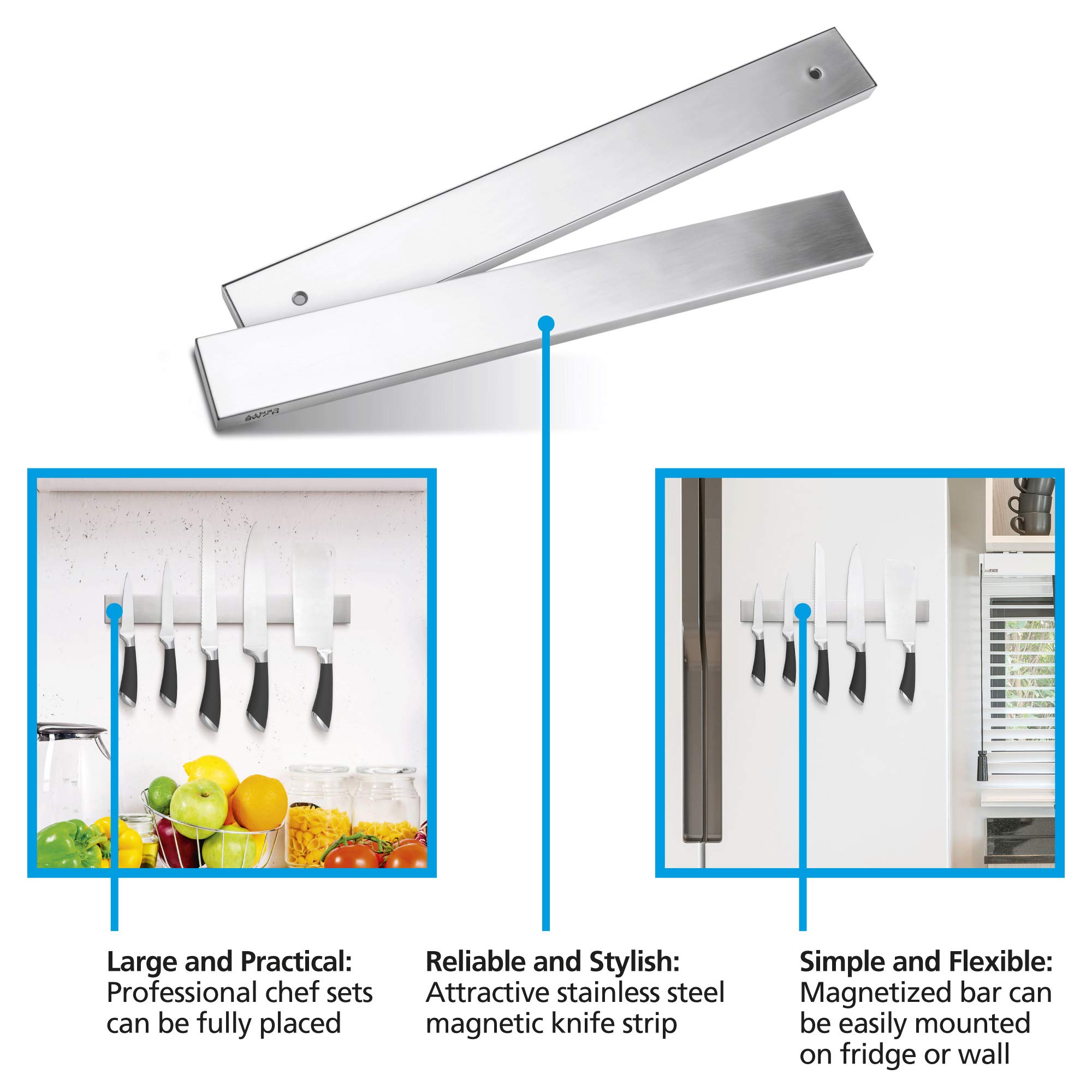 Home Certy 16 Inch Knife Holder, Stainless Steel