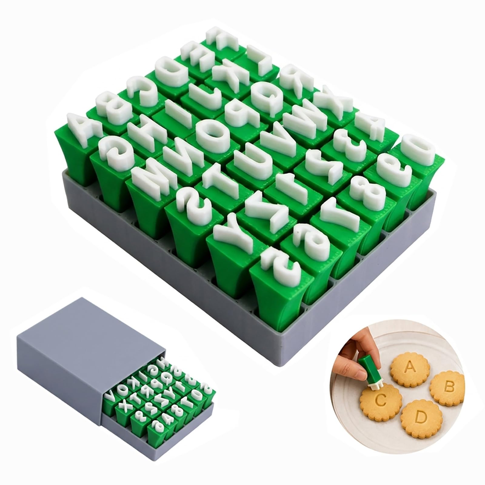Clay Letter Stamps with Base and Lid, Letter Stamps for Clay — image 1