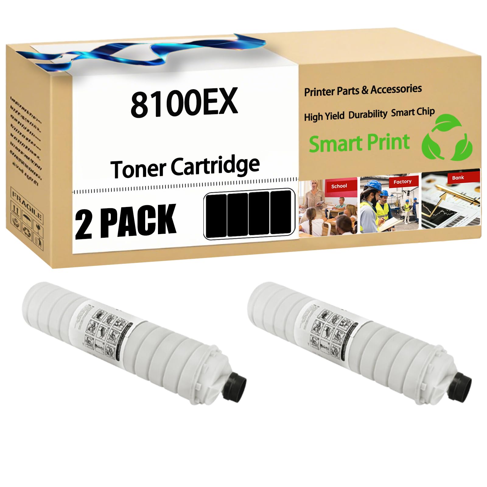 KYTGV Compatible for Ricoh 8100EX Toner Cartridge Pro 8100S Pro 8110S Pro 8120S Printers, High Yield 40000 Pages, with Chip (2-Pack Black)