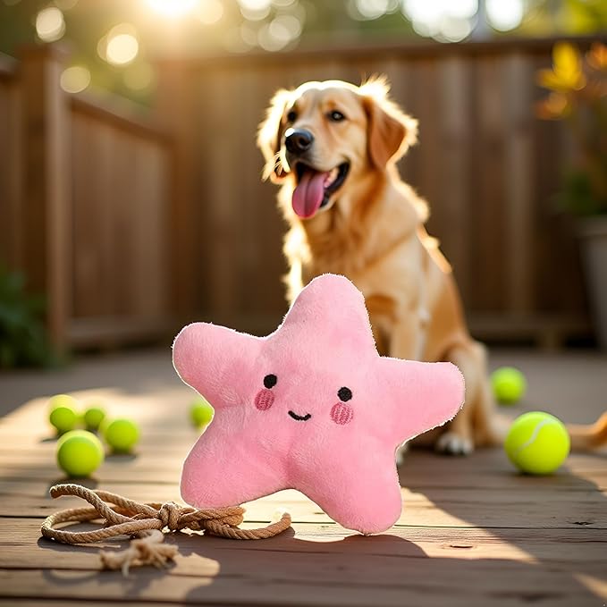 Juguete para Perros Mordible y Sonoro en Forma de Estrella de Mar Rosa miniatura 5