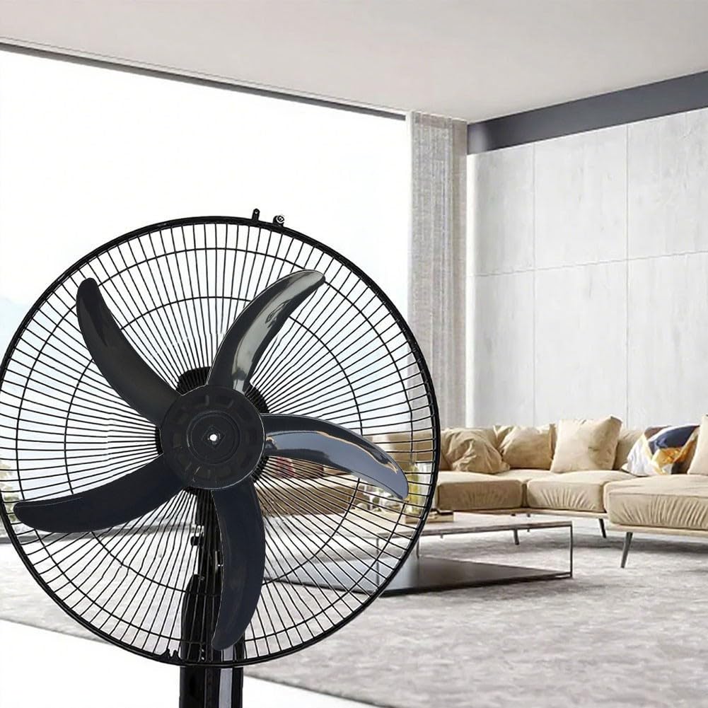 Paquete de 5 aspas de ventilador de 20 pulgadas, 500 mm de diámetro con agujero central de 8 mm, diseño de 5 aspas de plástico ABS para ventiladores de piso y soporte, piezas de repuesto