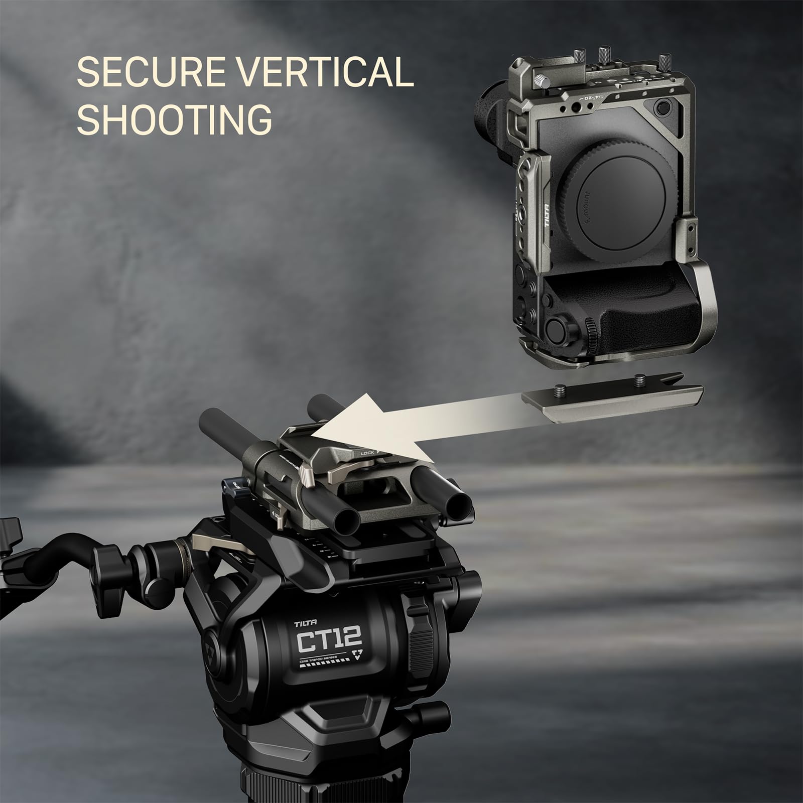 Tilta FX2 Cage, gabbia completa per fotocamera compatibile con il kit base Sony FX2 con impugnatura superiore Xeno, guida NATO, filettature 1/4“-20 e 3/8”-16 - Grigio titanio TA-T88-B-TG