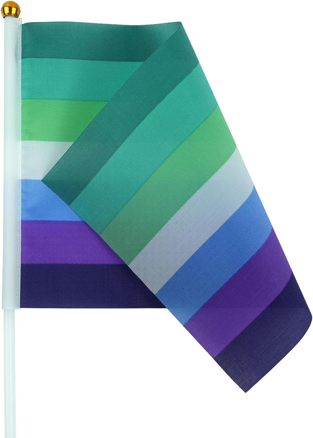PTEROSAUR 100 Pack MLM Vincian Pride Hand Held Flag, LGBT Gay Men Rainbow Handheld Waving Small Flag LGBTQ Party Decor, 5.5x8.2 Inch