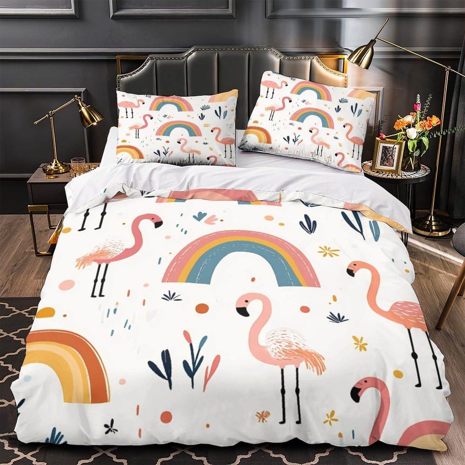 Housse de couette flamant rose 3D pour illuminer la chambre des ados et adultes