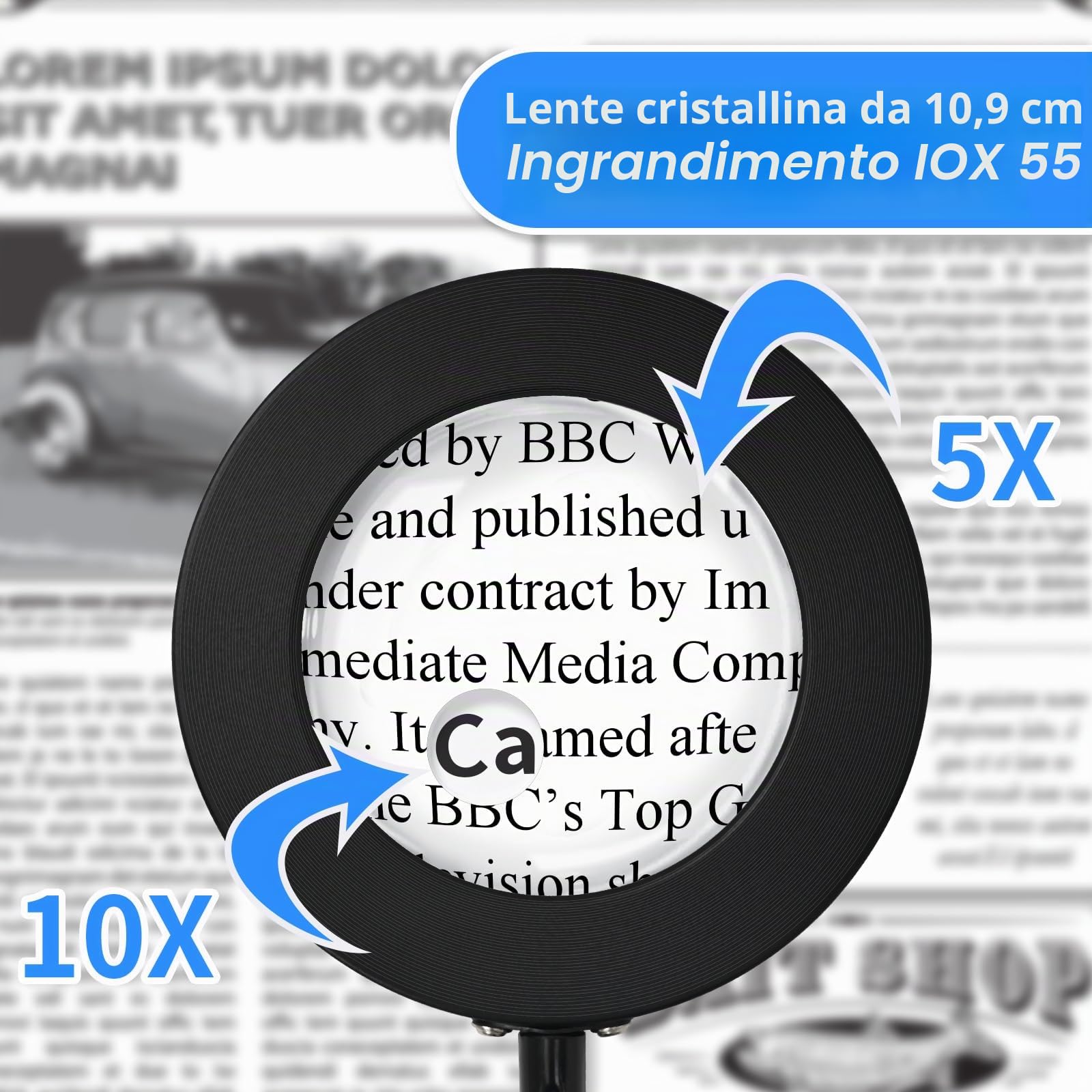 NZQXJXZ 5X 10X Lente d'Ingrandimento con Luce e Supporto
