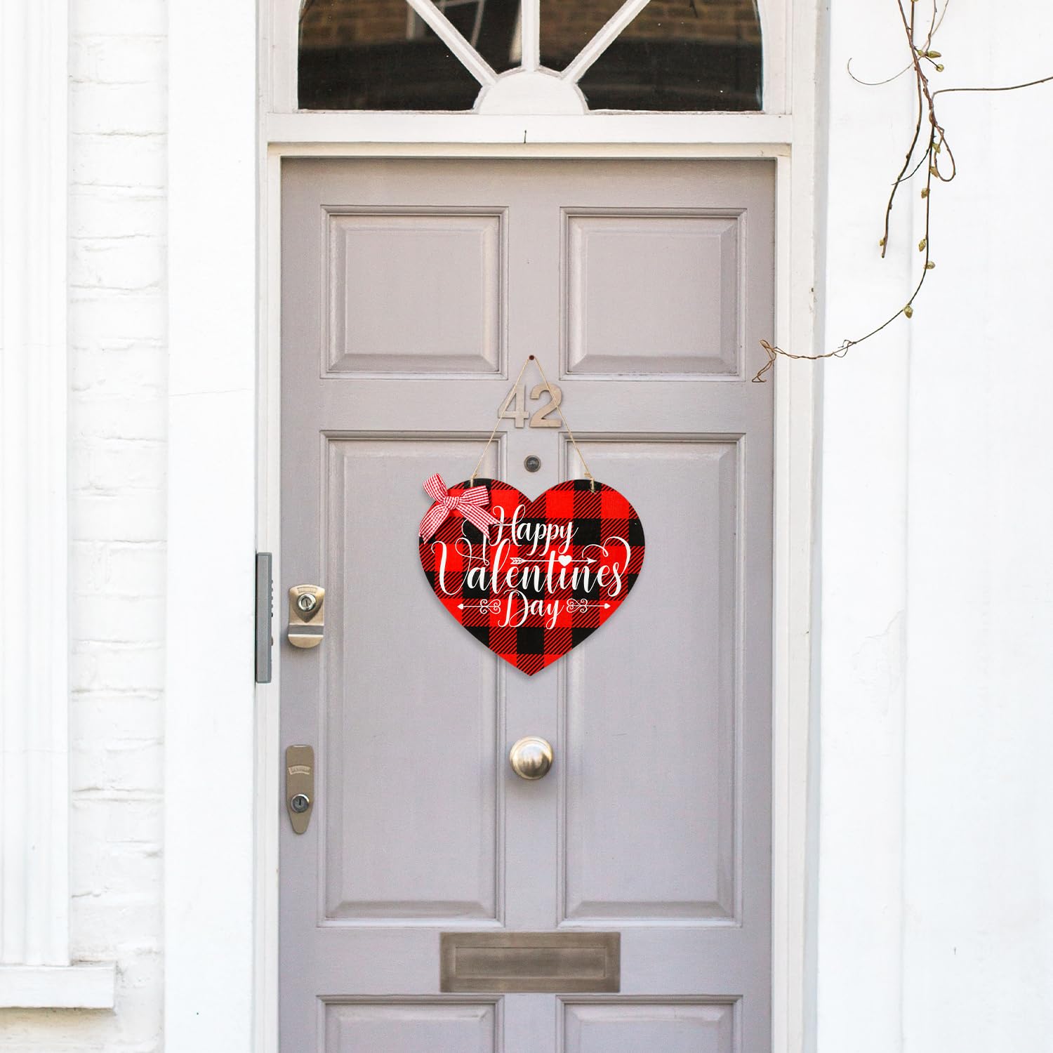 Pqahffowr Panneau De Décoration De Ferme Pour La Saint-Valentin Décoration De Porte D'Entrée