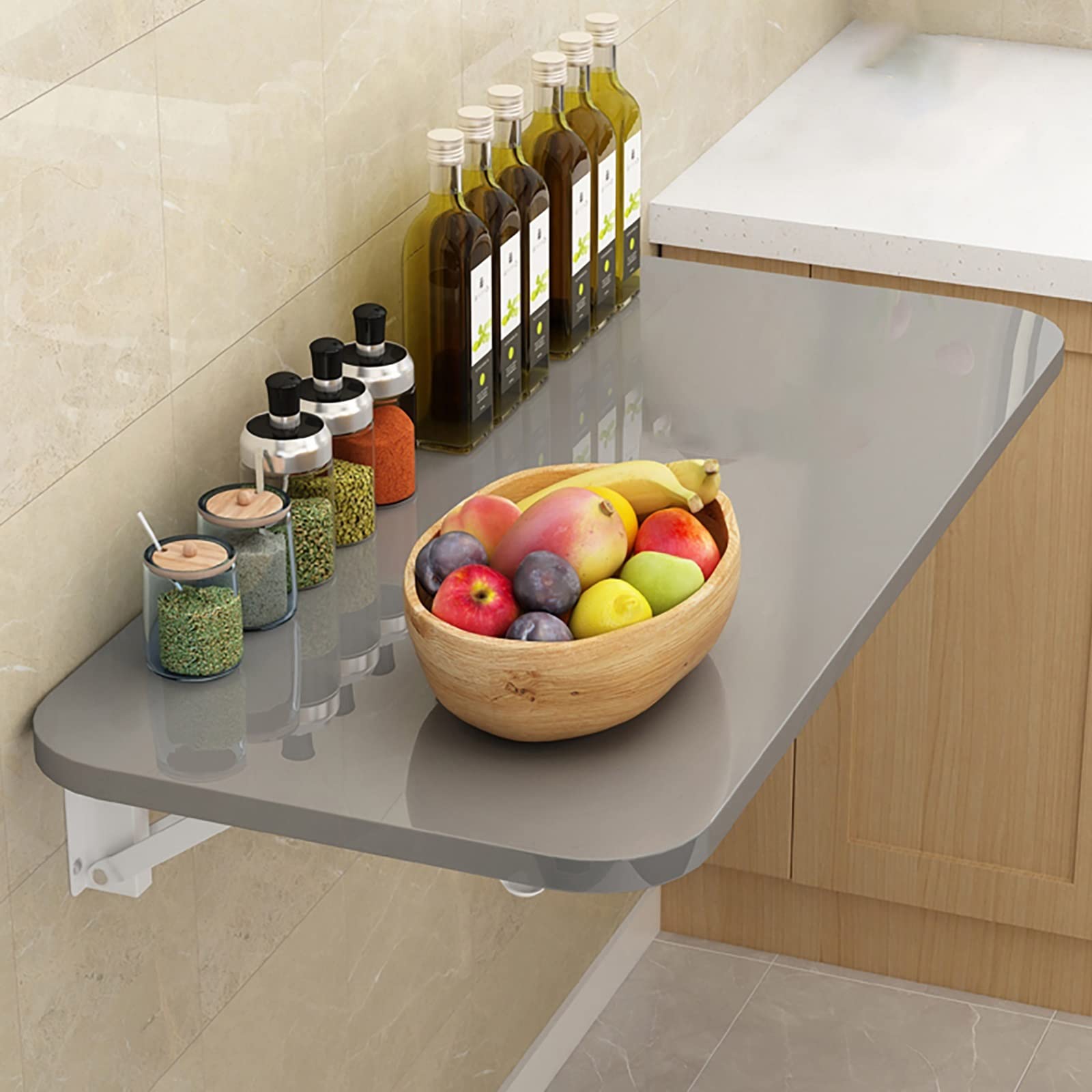 Table murale pliante au design élégant en bois pour bureau à domicile