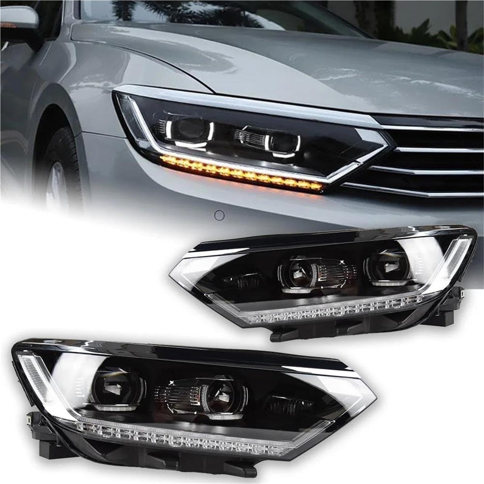 Komplette Scheinwerferbaugruppe für PKW Für vw Für Passat B8 2016-2019 Auto Lichter Scheinwerfer Projektor Objektiv DRL