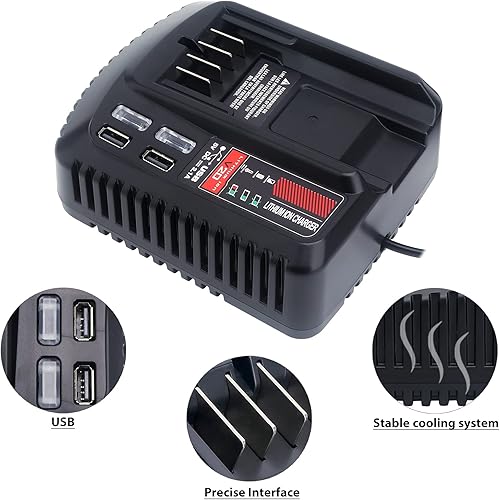 Miniatura 6 de Cargador de batería de 20 V de repuesto para Craftsman V20, iones de litio, 20 voltios, batería CMCB104 CMCB202 CMCB201 CMCB209 CMCB205 CMCB100