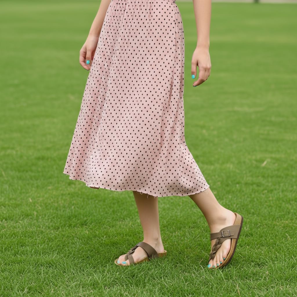 CUSHIONAIRE Women's Libby Cork footbed Sandal with +Comfort and Wide Widths Available, - Image 8