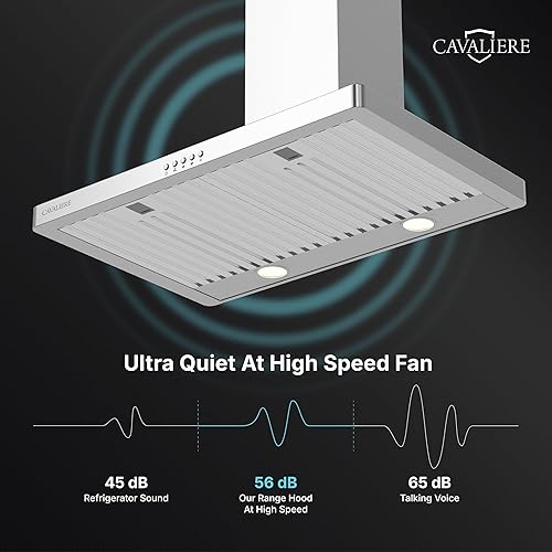 Miniatura 6 de CAVALIERE Campana extractora de montaje en pared de 30 pulgadas, 3 años de garantía, 400 CFM, ventilador de escape de cocina de acero inoxidable