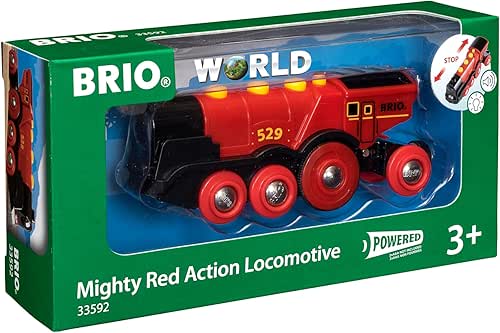BRIO World - 33592 - Locomotive rouge puissante à piles