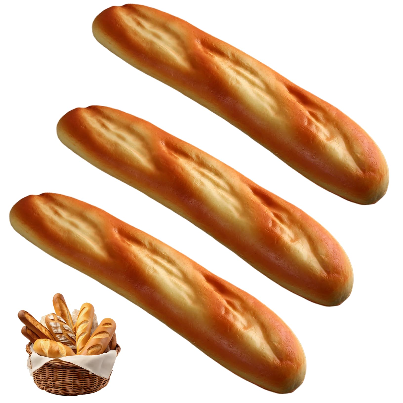 Pan Francés Artificial De 39 Cm – 2 Unidades, Réplica De PU Realista Para Decoración De Cocina, Fotografía Y Escaparatismo