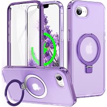 for iPhone 17e/16e Stand Case with Screen Protector-Purple
