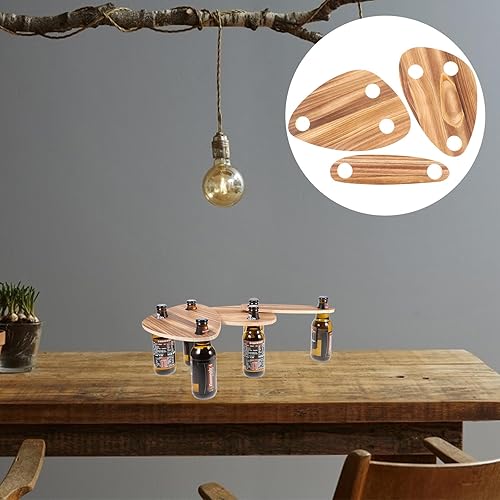 Miniatura 7 de Hemoton Juego de 3 bandejas para servir botellas de vino, bandejas de queso planas de madera, bandejas de queso, tabla de charcutería, tabla de