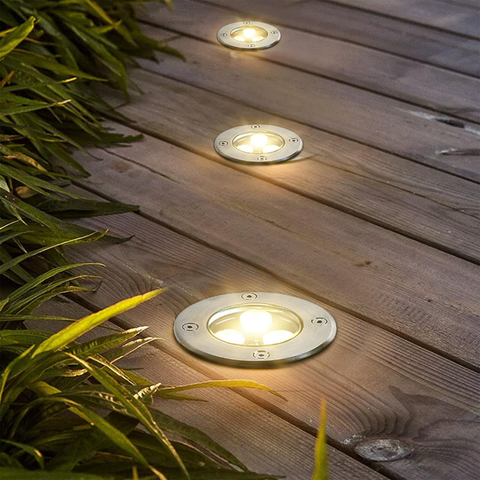 LED Luz De Paisaje Exteriores Luz Subterránea Impermeable IP67 Focos | Bajo Voltaje AC12/24V Lámpara Subterránea Para Patio Jardín Terraza(Warm White,50W-AC24V)