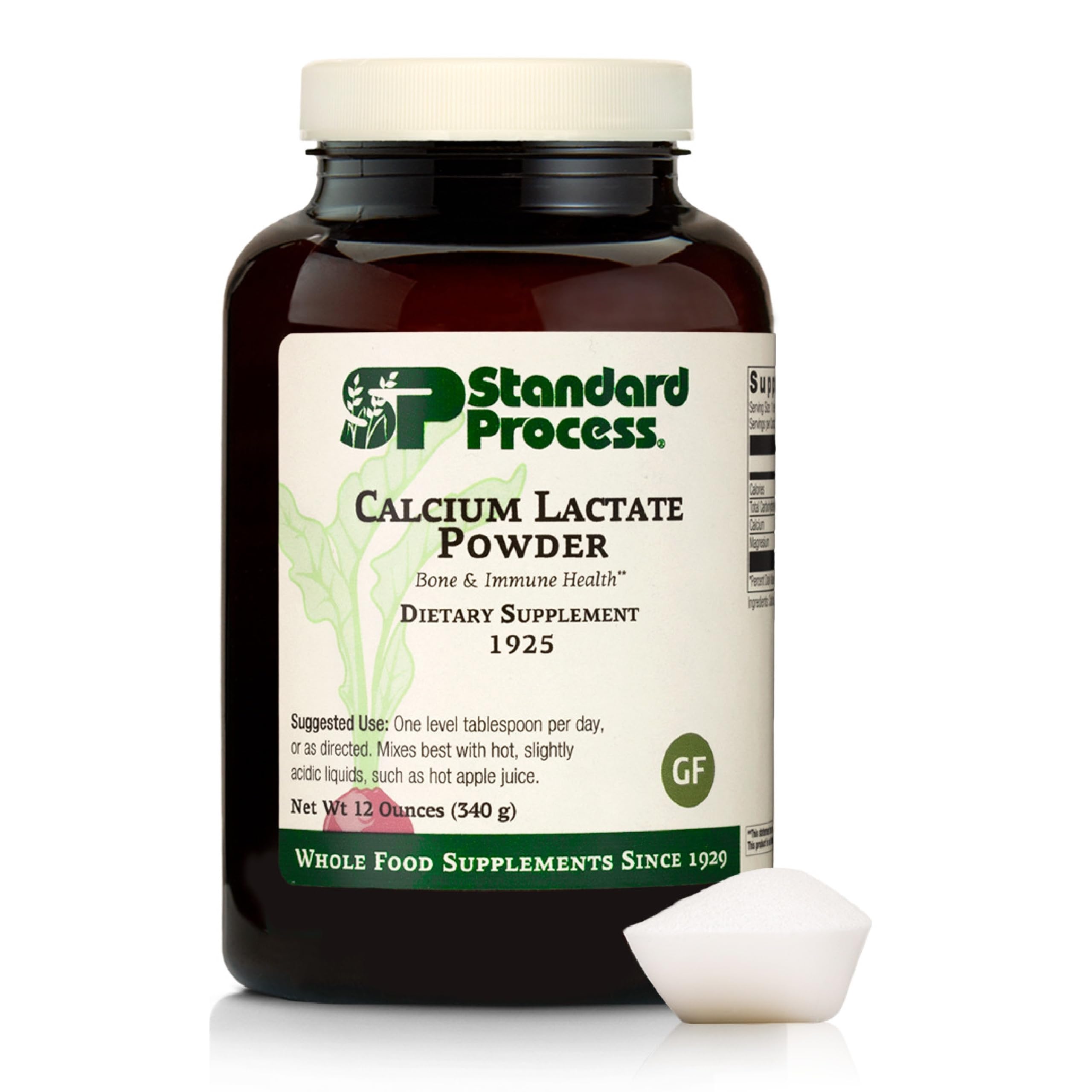 Standard Process Calcium Lactate Powder, Bone & Immune Supplement, 12 oz Unflavored 12 Ounce (Pack of 1)
