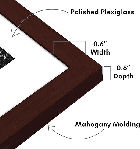 Vista 284 de Americanflat Portarretratos de 8 x 12 pulgadas con plexiglás pulido, juego de 2 portarretratos de 6 x 8 pulgadas con paspartú o para fotos de 8 x 12