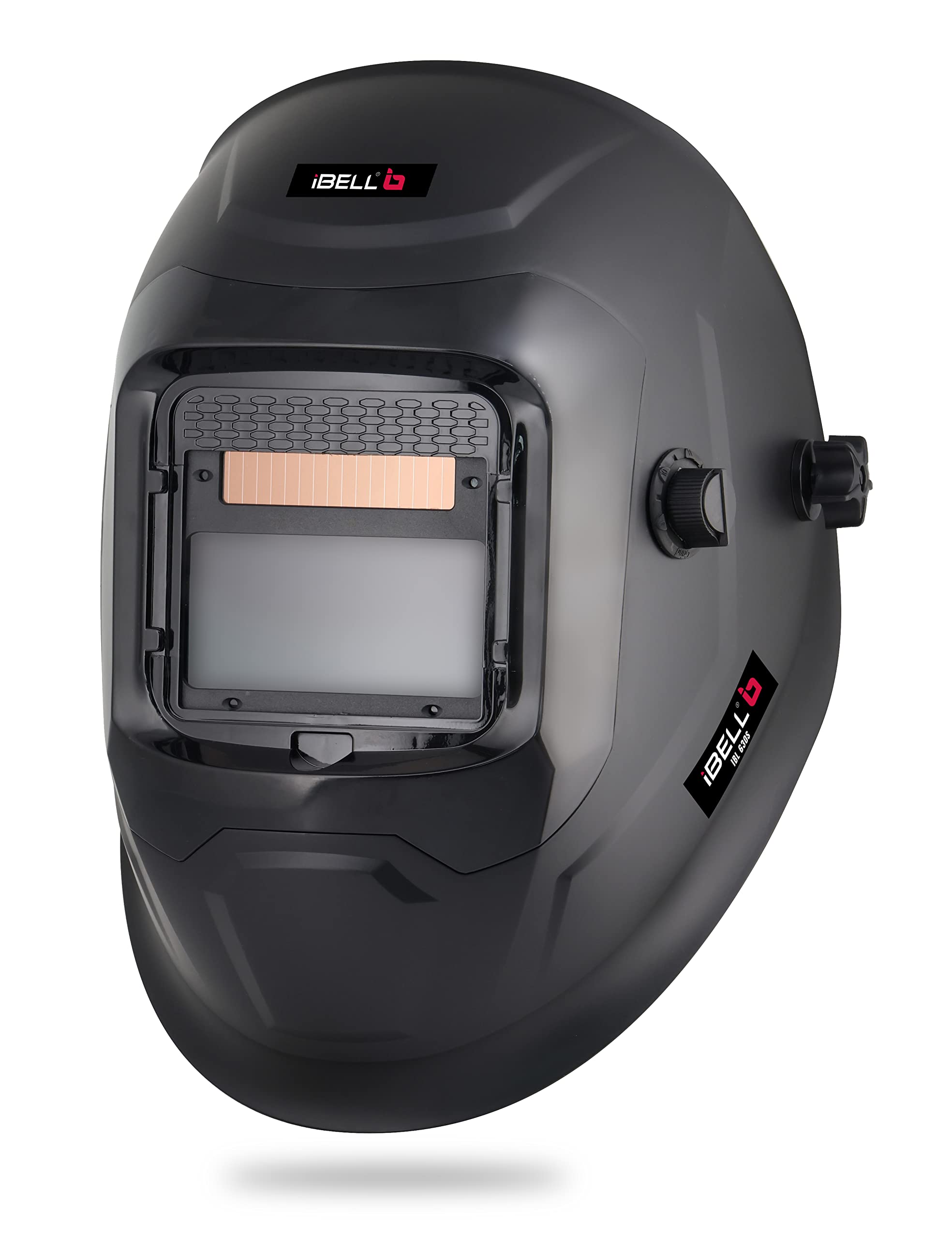 - Auto Darkening Welding visor - non industrial (IBL630S)– Solar & Battery Powered, 4 Arc Sensors, Adjustable Shade DIN 5-13, Grinding Mode, UV/IR Protection