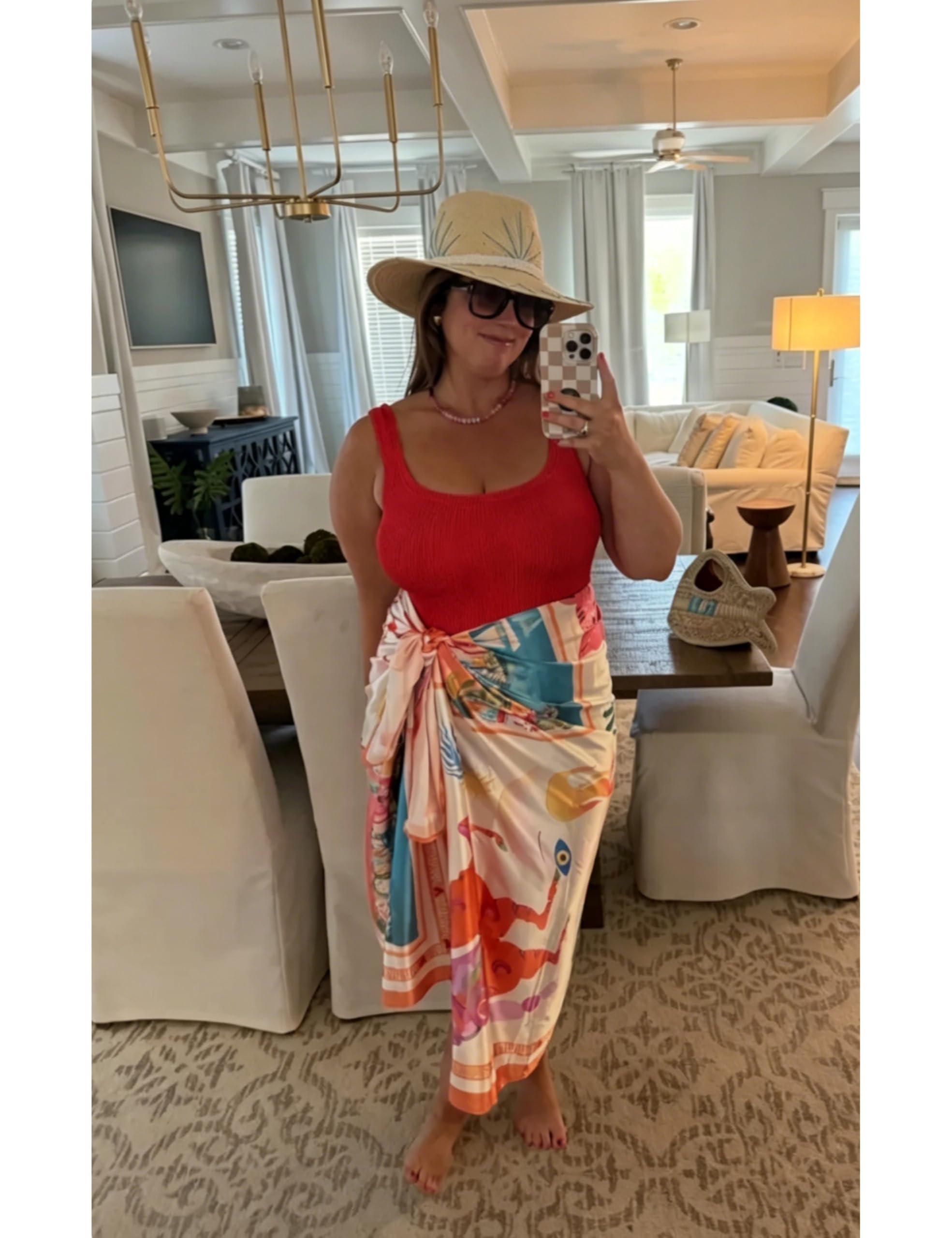 Damen Strand Bademode Gedruckt Lange Sarong Coverups Badeanzug Pareo Groß Pashmina Wickelrock