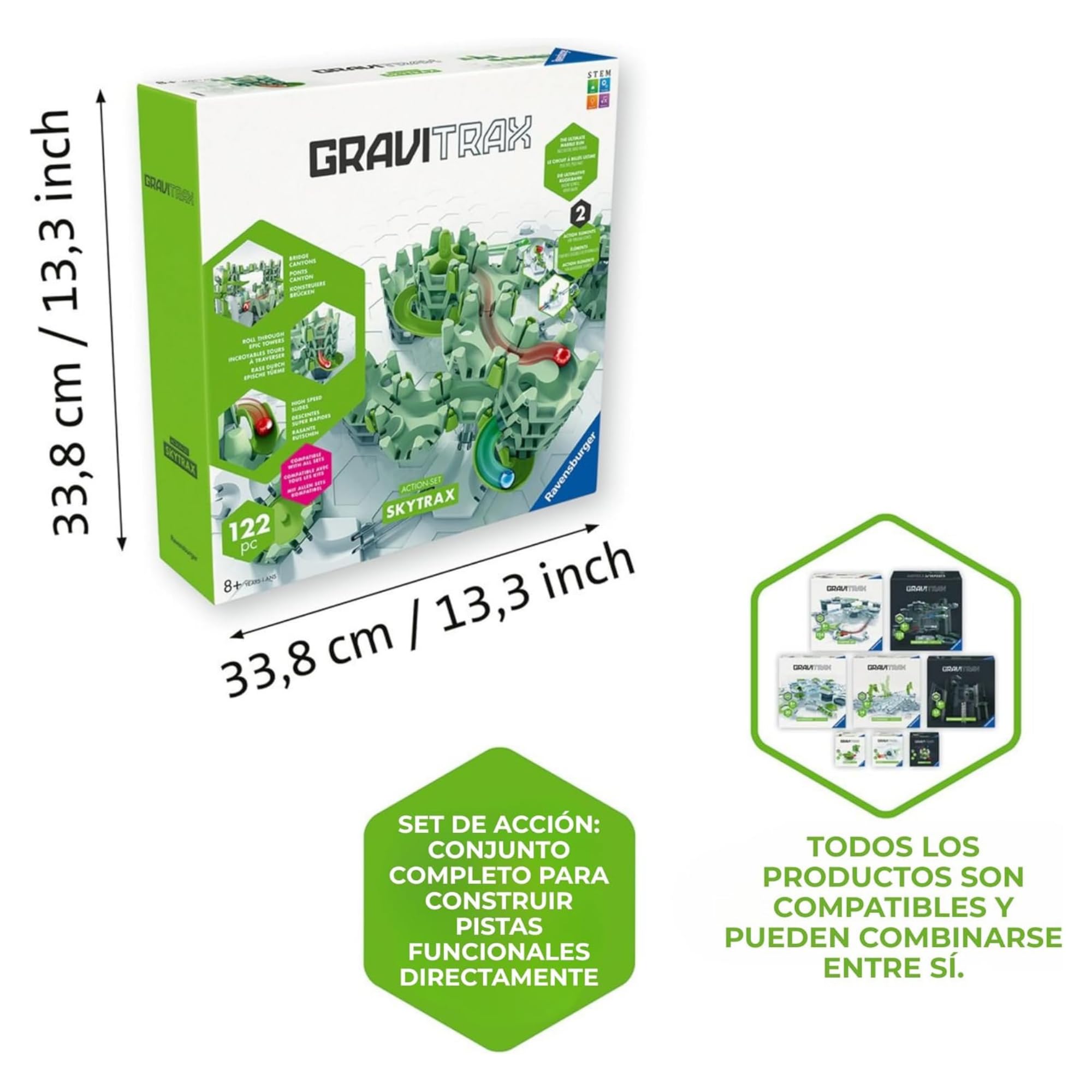 Ravensburger - GraviTrax Action Set Skytrax, Circuito Canicas 122 pz, 8+