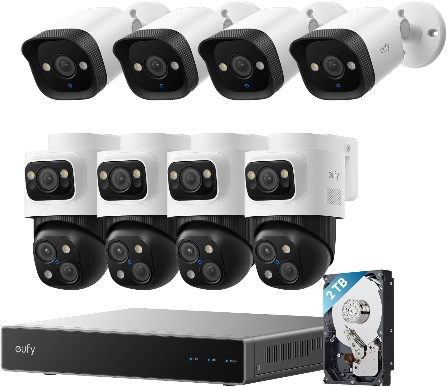 eufy PoE NVR Security System S4 Max + 4 PoE Cam E40 Add-Ons