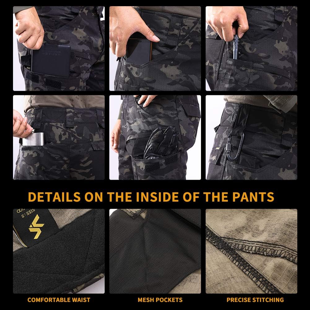 YEVHEV Men's Gear Tactical Combat Shorts Cargo Outdoor Camo Shorts