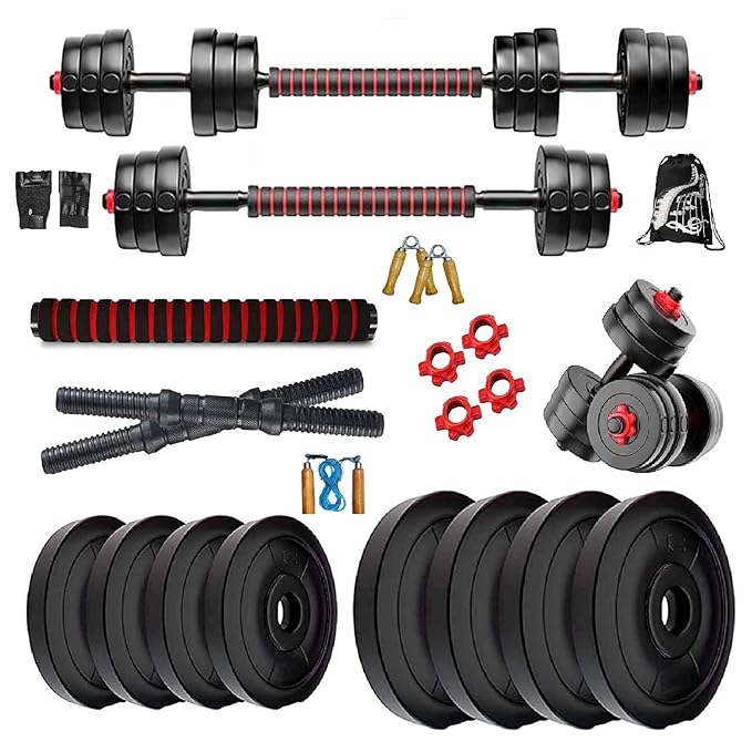 Buy Bodyfit Dumbles Gym Set, Home Gym Weight Plates + 3in1 Extension