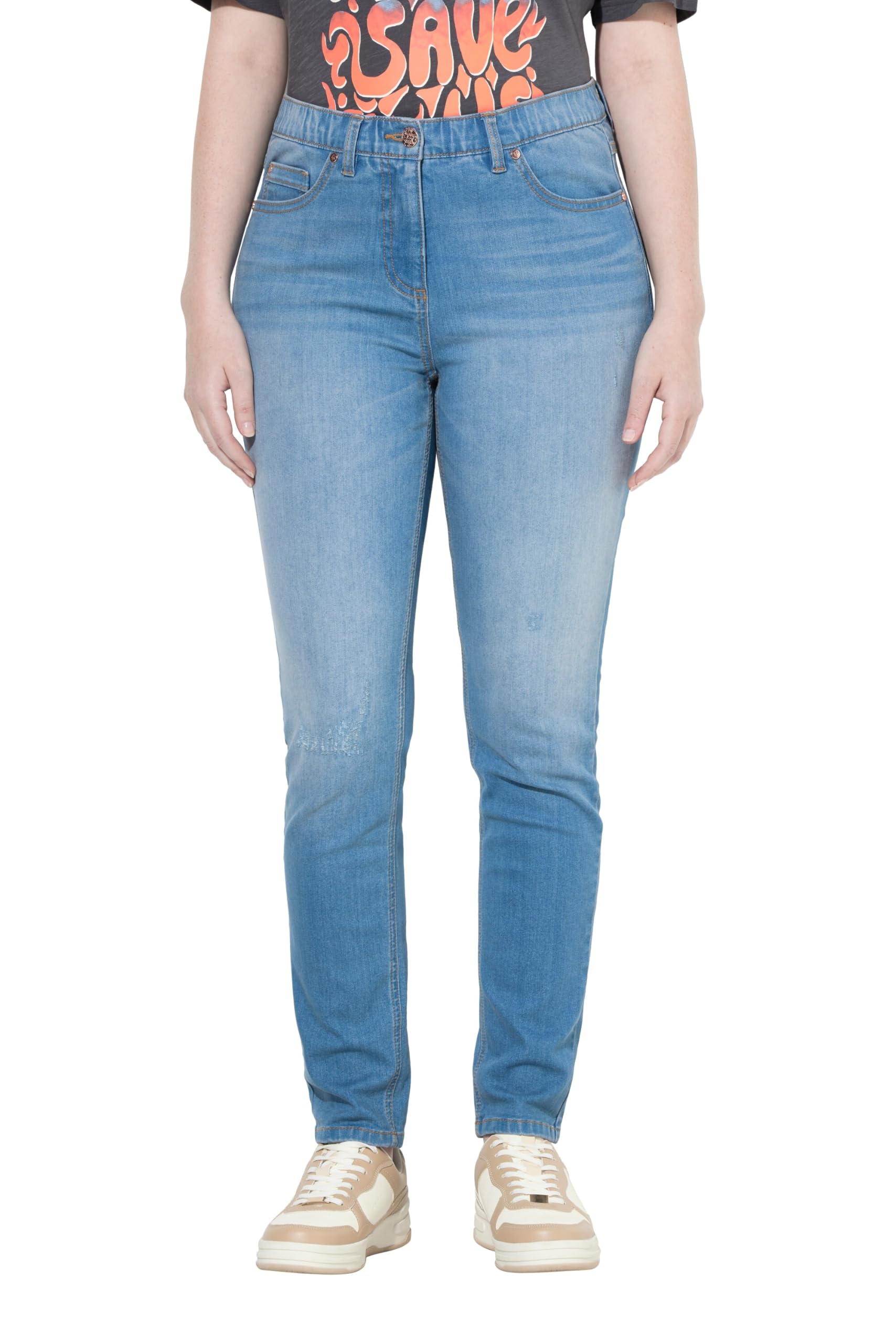 Ulla Popken Damen große Größen Übergrößen Plus Size Jeans Sarah, schmales Bein, Stretchdenim, recycelt 841303