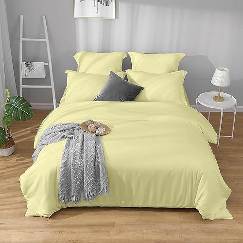 Miniatura 8 de Precious Star Linen White Solid  Oversized Queen 100x100  3 Pieces Duvet Cover Set Soft & Cozy Egyptian Cotton  Zipper Closure & Corner Ties  1