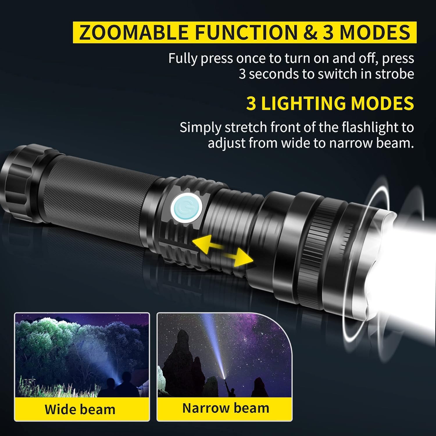 amazon prime xhp50 rechargable flashlights Rechargeable LED Flashlight, Super Bright 5000 Lumens Tactical Torch Zoomable 3 Modes Lighting Waterproof Flashlight Torch for Camping, Hiking, Emergency Iron Man’s Uru Armor. flamingo Color:Cotton Candy Pink