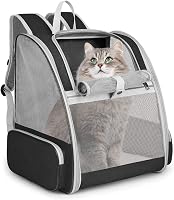BOW CALICO Kisállat Hordozó Hátizsák 10 kg-ig - Összecsukható, Lélegző, Könnyű Szállítótáska Macskáknak, Kutyáknak, Repülőgépen is Használha 1
