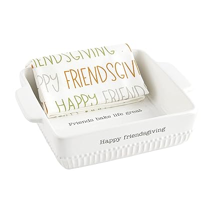 Mud Pie Friendsgiving Baker Set,White