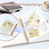 Vista 5 de A5 Lined Spiral Notebook with Pen Holder, 140 Pages Hardcover Journal for Women, To Do List Planner for Work, Bible Study & Meetings