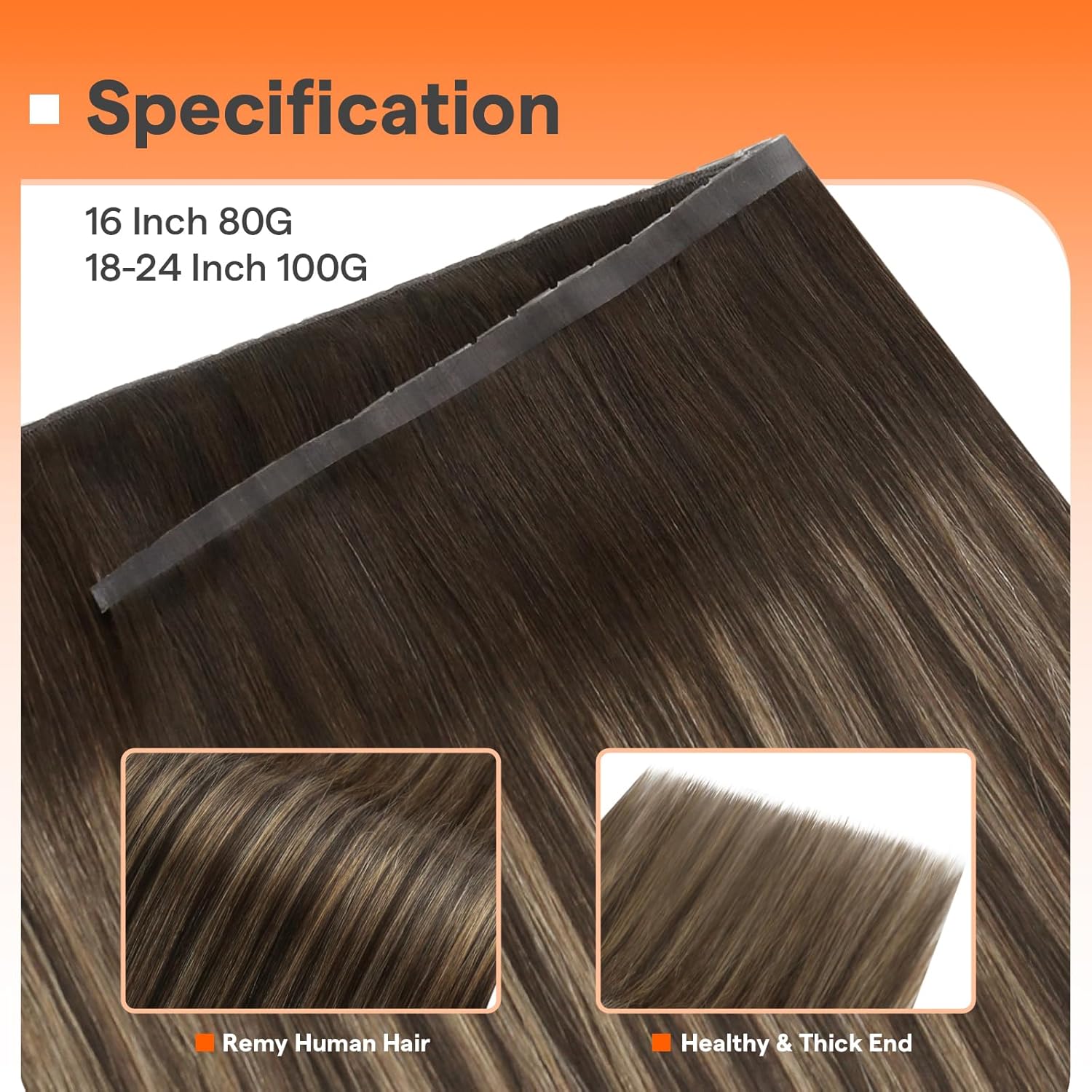 Full Shine Butterfly Weft Hair Extensions Straight Remy Hair Weft 18 Inch Invisible Pu Hole Weft Extensions Color Dark Brown To Light Brown Micro Beads Human Hair Extensions 100G