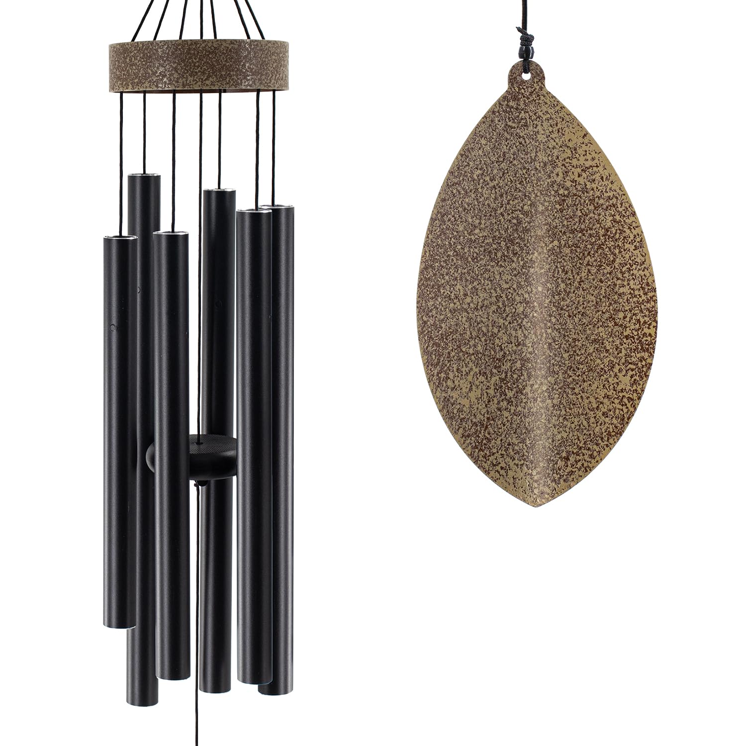 ASTARIN 36 Inch Wind Chimes for Outside, Tuned Metal Wind Chime for Outdoor Garden Patio, WindChimes Tuned Soothing Melodic Tones Windchimes Mom Dad Gift, All Metal Leaf Design Windchime