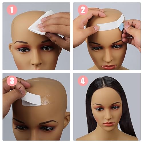 Miniatura 6 de Luter 40 cintas de peluca para pelucas de encaje, cinta adhesiva invisible de doble cara para pelucas, impermeable, curvada, peluca frontal curva,