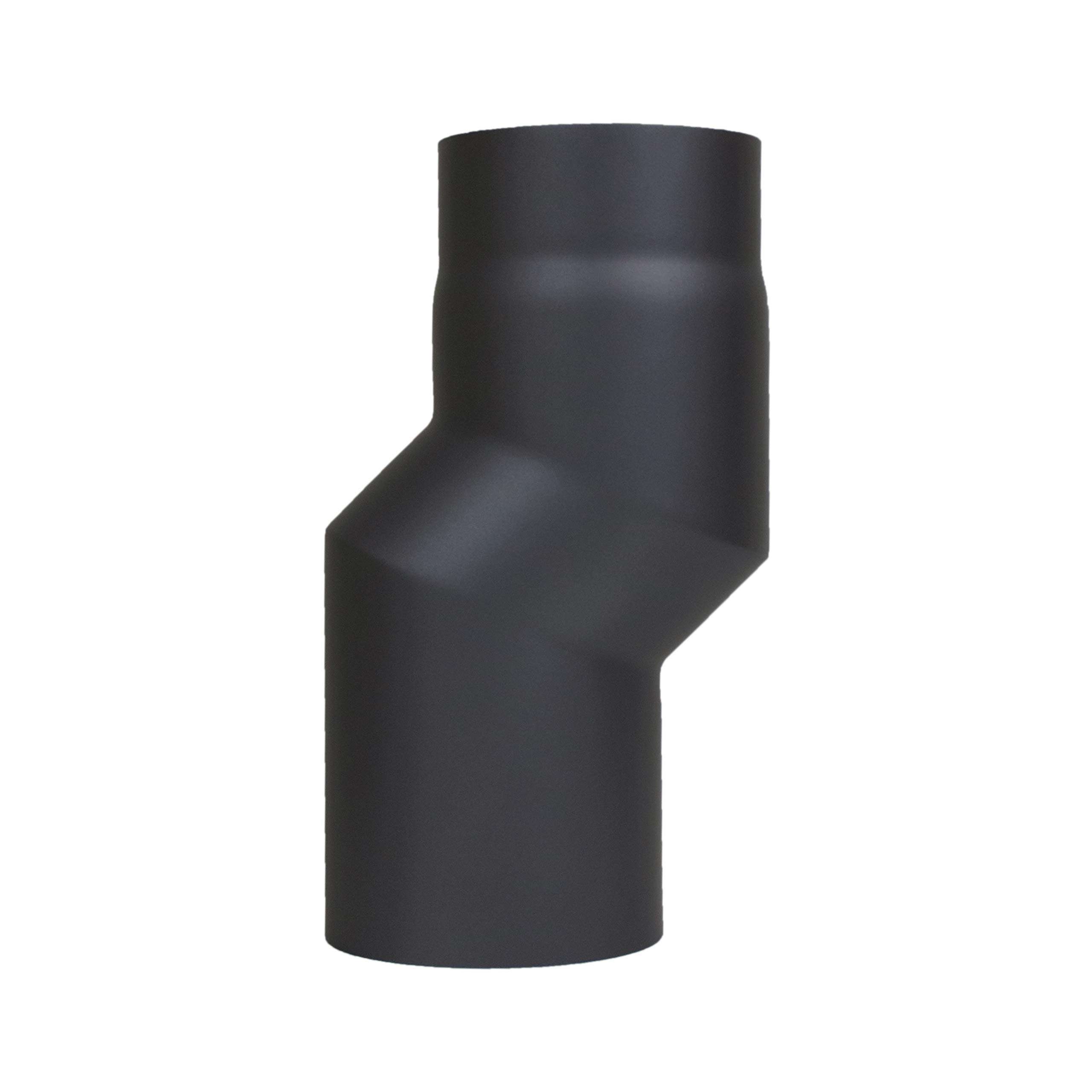 Tubo Per Canna Fumaria In Acciaio - Curva Offset 40mm Con Doppio Arco, Diametro 130mm, Lunghezza 295mm, Colore Nero