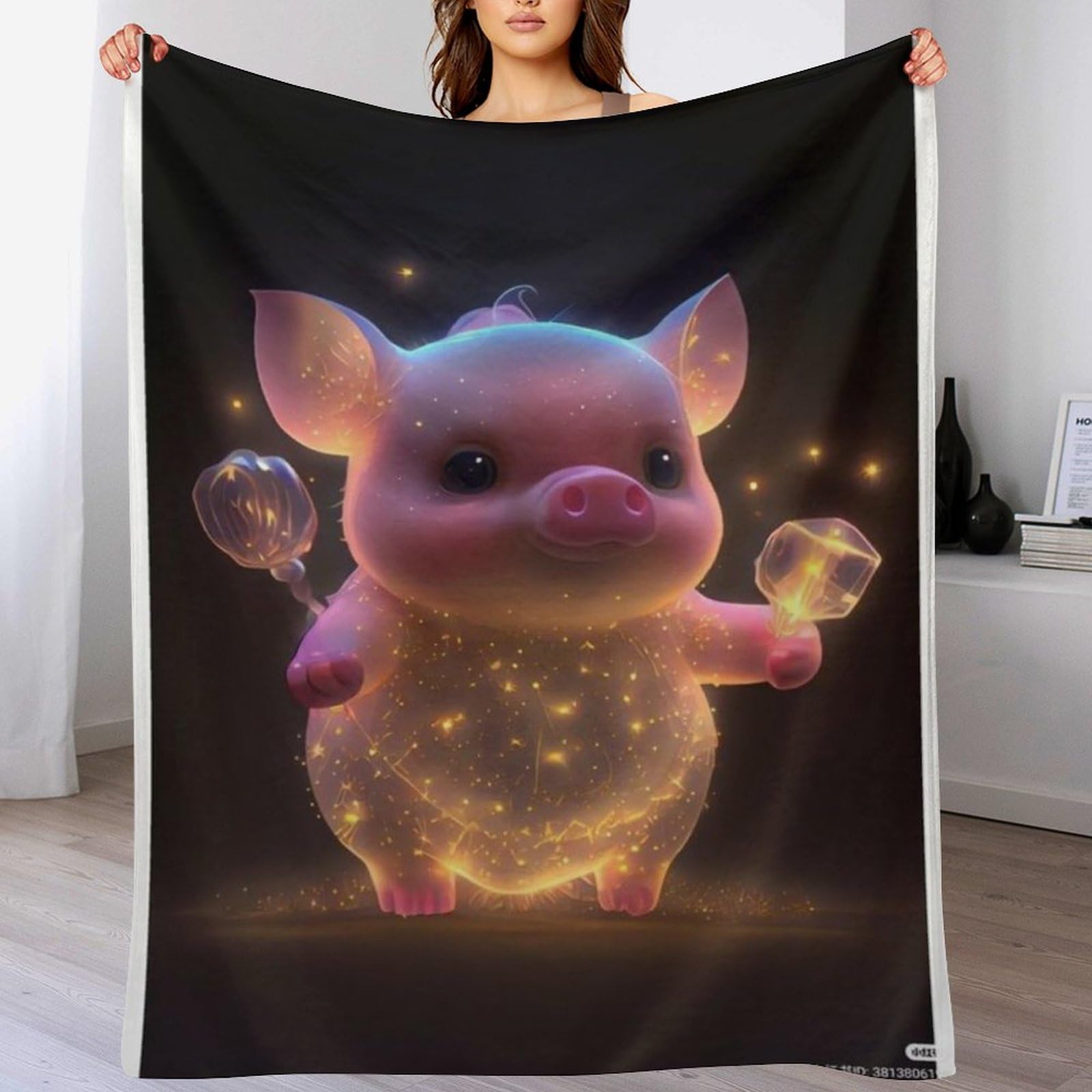 Manta de franela de cerdo lindo alfombra de picnic suave para cama y exterior