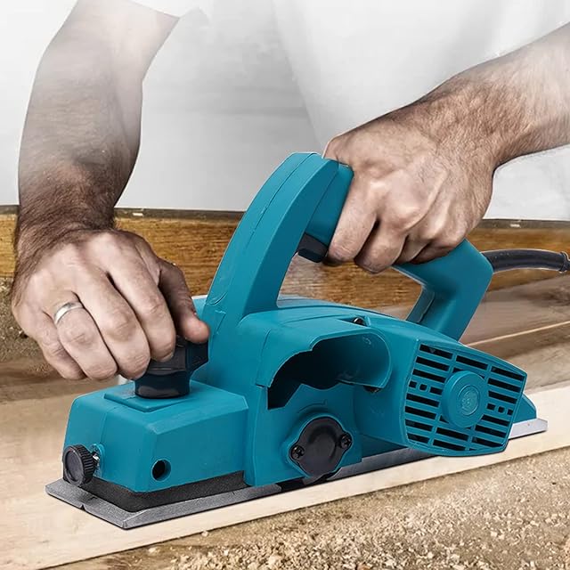 800W Electric Power Wood Planer Wood Plane Handheld, Portable Wood Polishing Parallel Rebate Guides Woodworking Tool Sets 82x2mm Carpentry Planer