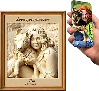 HSAEANZL Personalized Custom 3D Effects Family Photo Frame For Wall Decoration With Name Customized Family Picture Frame For Desktop Decor Anniversary Commemorative Gift\'S For Wife (Pet-eb)