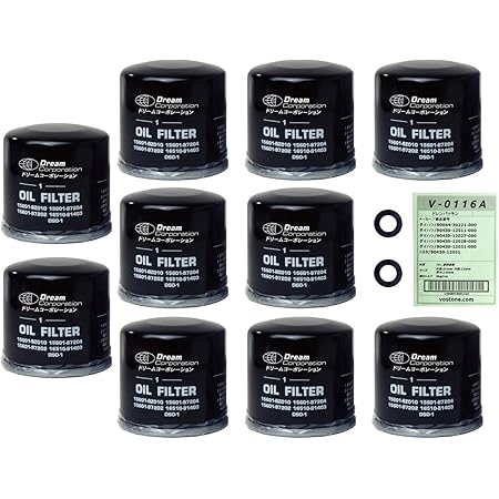 Amazon 10個セット オイルフィルターエレメント スズキ ダイハツ トヨタ マツダ適合 Dso 1 適合車種最多 国際品質管理規格取得認定品 オイル交換 ダイハツドレンパッキン2枚付 車用オイルフィルター 車 バイク
