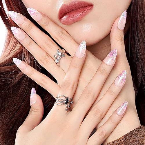 Miniatura 4 de Uñas a presión rosa con purpurina