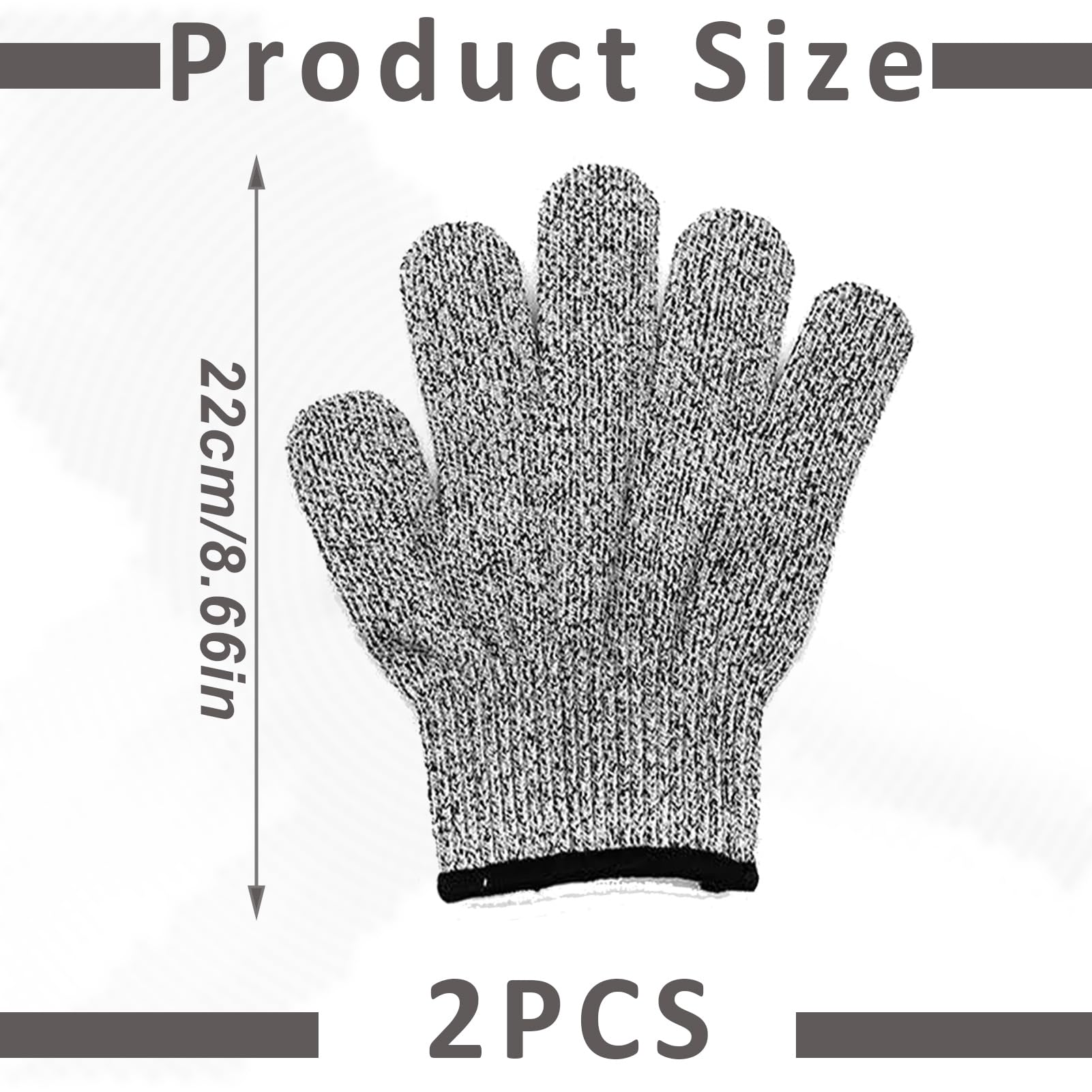 2 Paire Gants Anti Coupure,Confort Gants De Travail Extensibles,Gants De Travail,Pour Cuisine Huitre Viande Couper Et éplucher Sculpture Jardinage (M, Adultes)